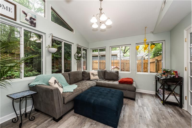 Use the sunroom as a sitting area, play area, dining area, TV room... great flex space.