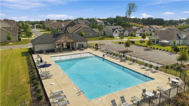 Community pool and cabana at The Overlook at Barber Rock in walking distance of the home.