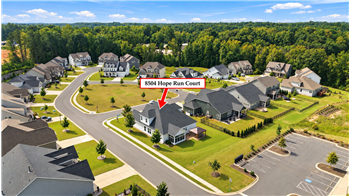 Aerial view of 8504 Hope Run Court.