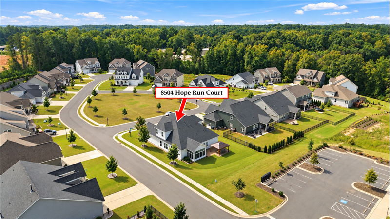 Aerial view of 8504 Hope Run Court.