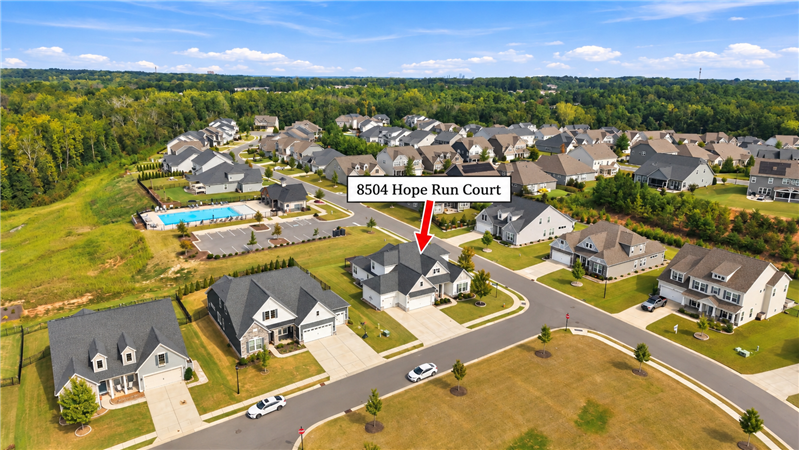 Aerial view of 8504 Hope Run Court.