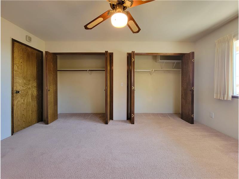 Wall length closets and ceiling fan in 2nd Bedroom!