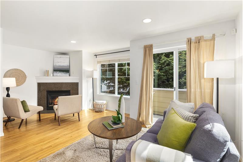 Living room with REAL Hardwood Floors