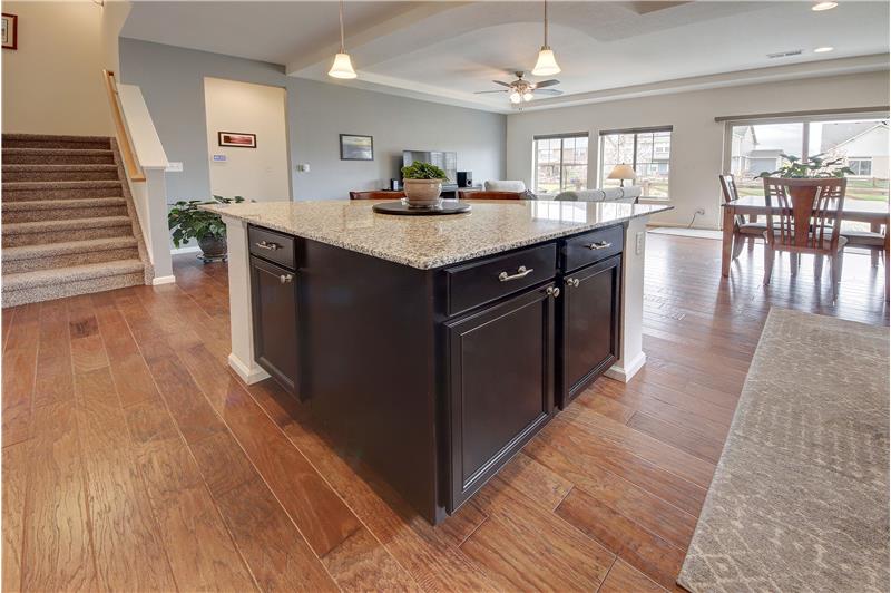 View of the Dining Area & Great Room from the Kitchen