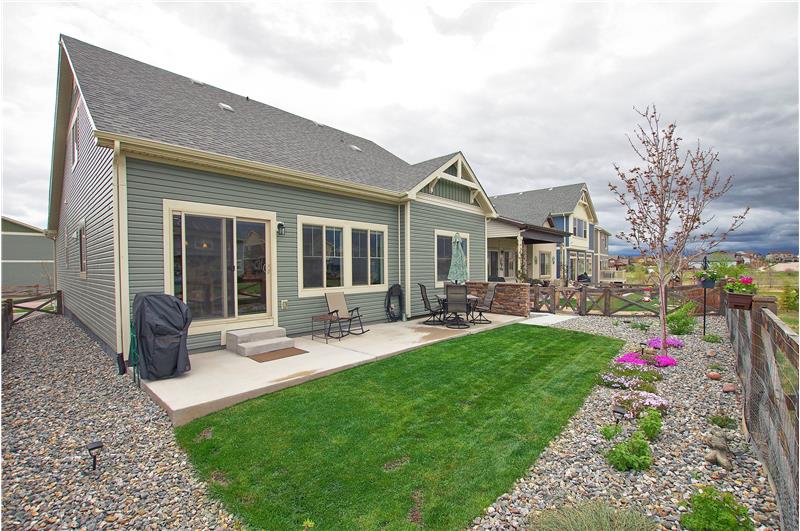 Low maintenance fenced backyard