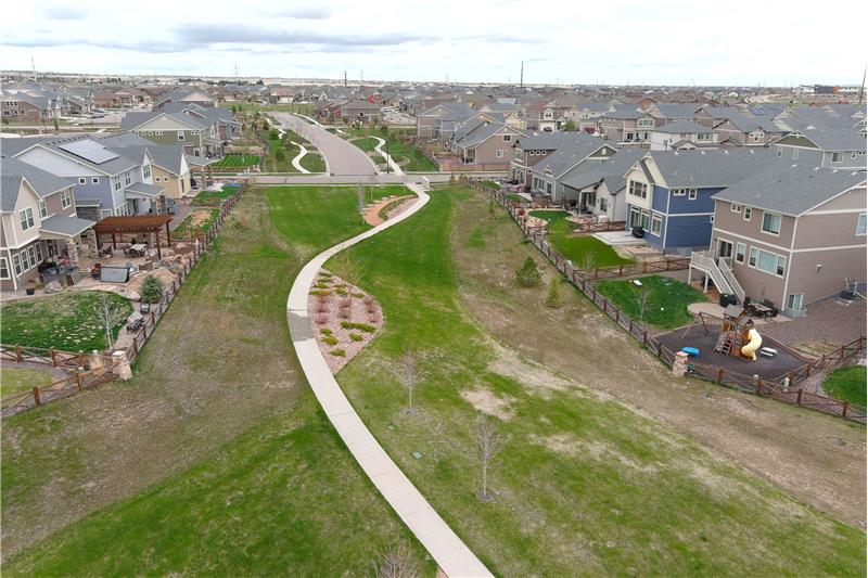 Aerial views of trails and open space