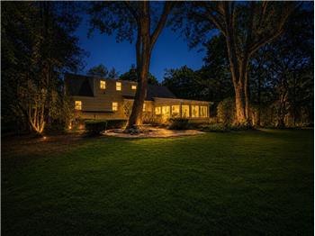 Twilight Rear View of House