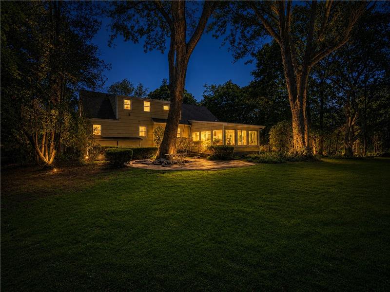 Twilight Rear View of House