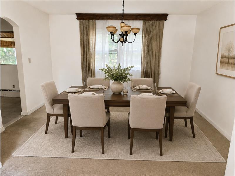 Virtually Staged Dining Area