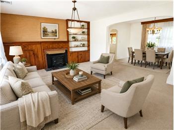 Virtually Staged Living Room/Dining Room