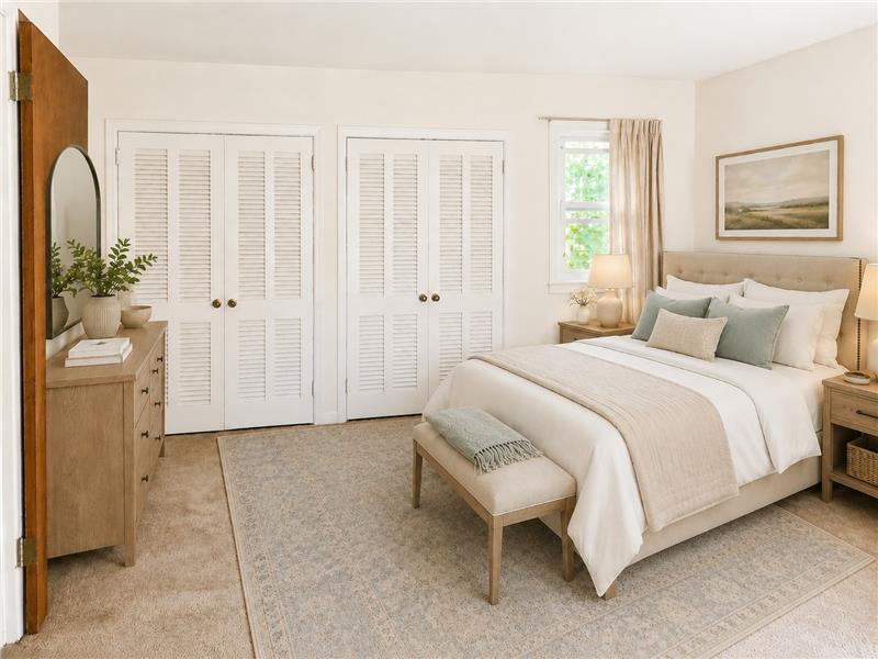 Virtually Staged Master Bedroom