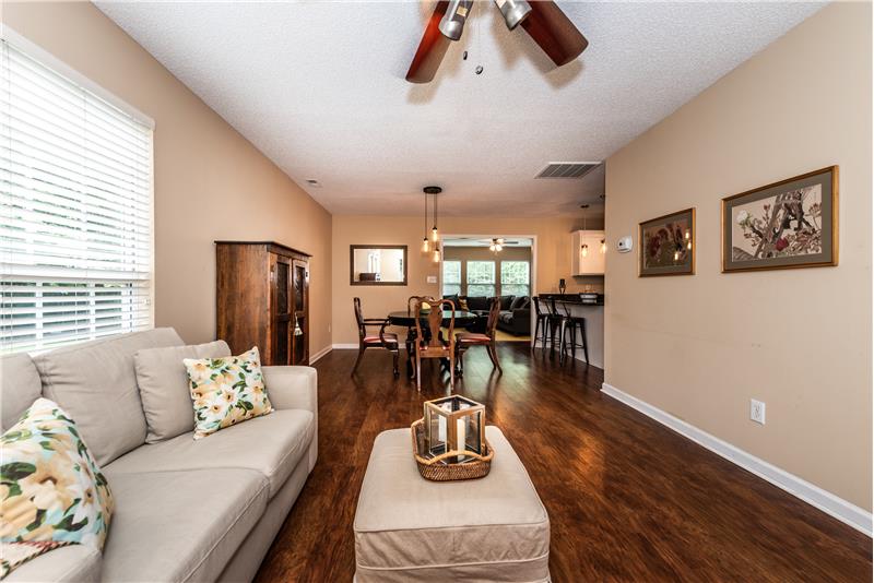 Open flowing floor plan ideal for larger gatherings.