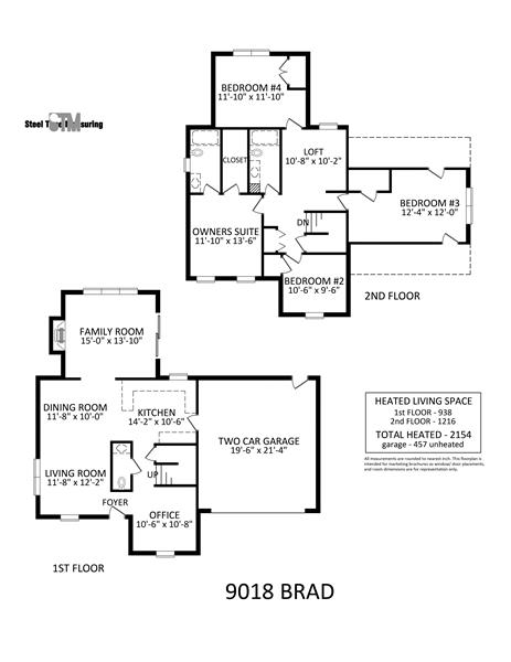 Floor plan for 9018 Brad Court.