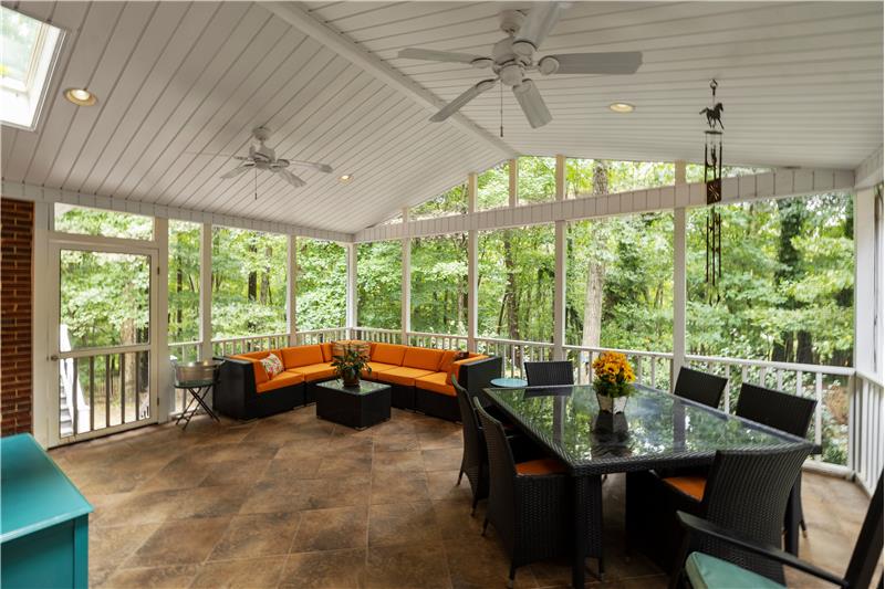 Screened porch is perfect for outdoor 