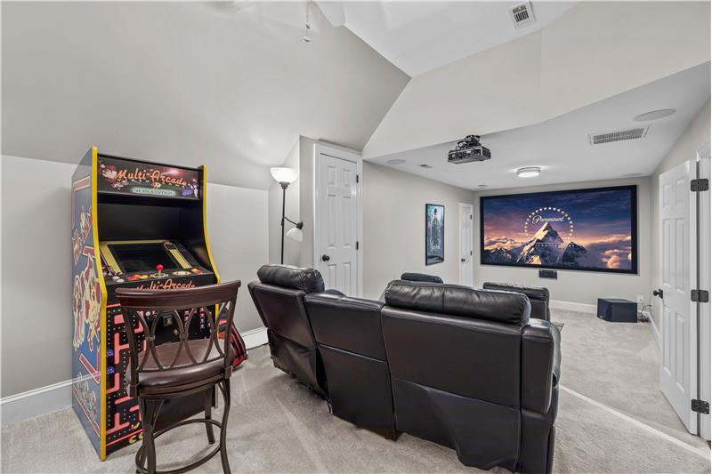 Media room is ideal for family movie nights!