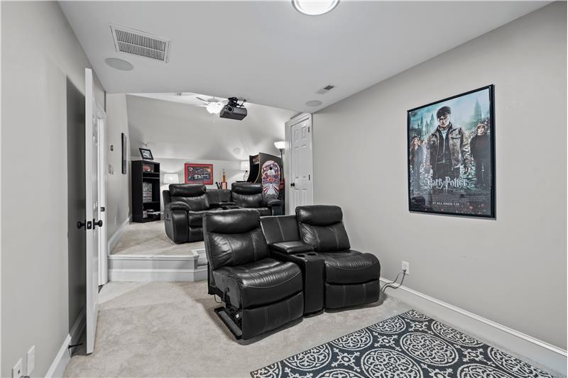 Media room will quickly become a favorite gathering spot.