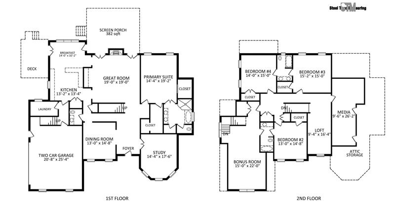 Open, flowing floor plan with 4,548 square feet of heated living area + 2-car garage.