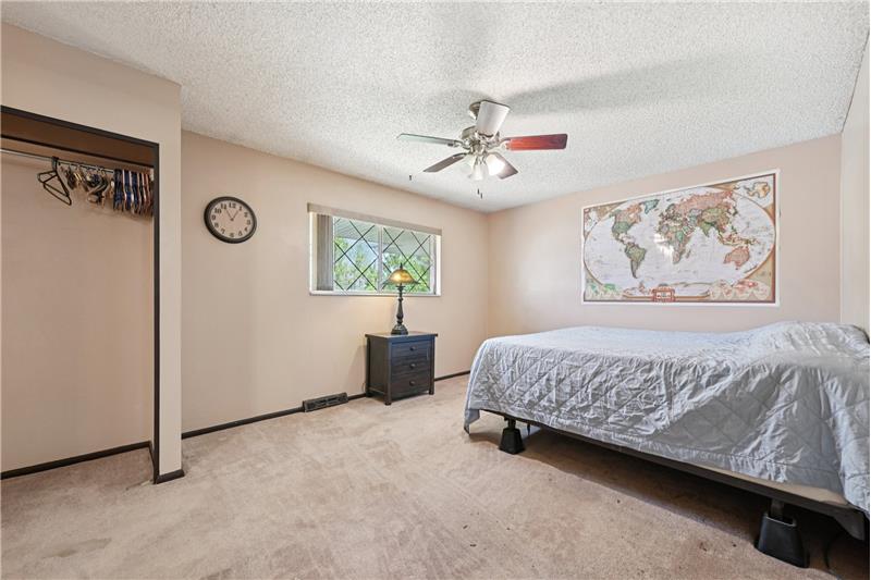 Primary bedroom, showing closet at left
