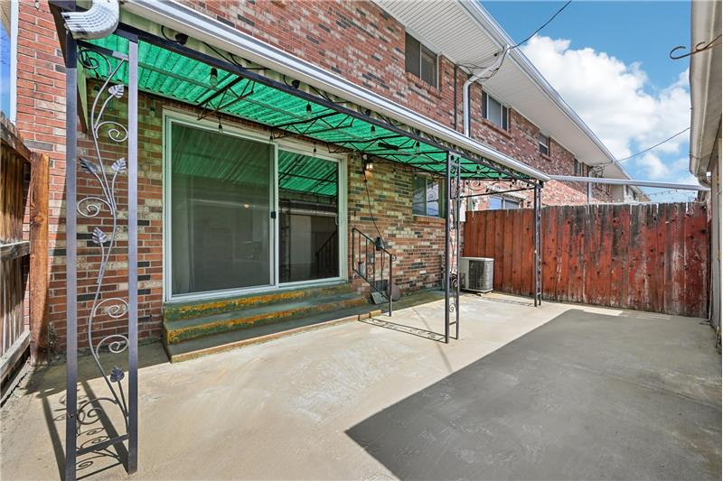 22-foot-wide patio, half covered