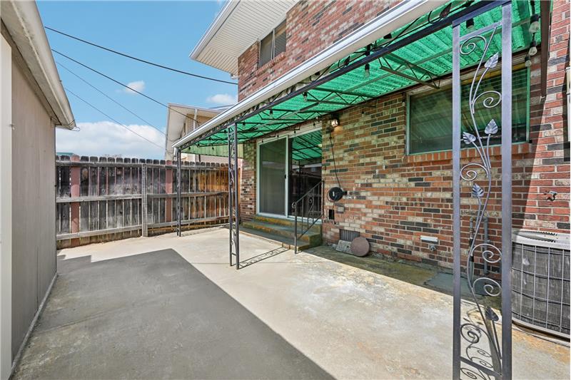 Reverse view of patio