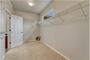 Primary Bedroom walk-in closet with direct access to the Laundry Room.