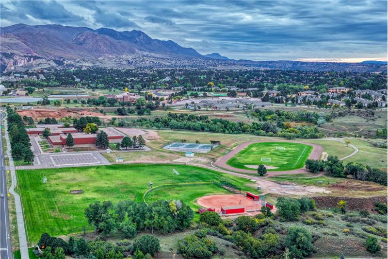 Aerial view of the neighborhood park.