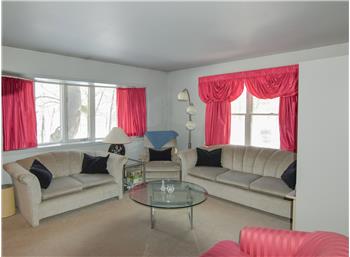 Large windows with view of the woods