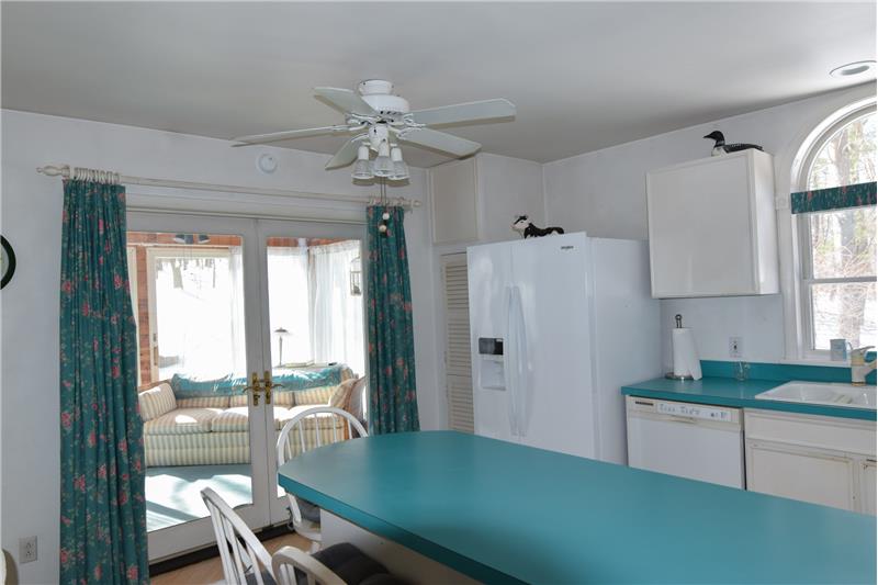 View of the sunroom from the kitchen