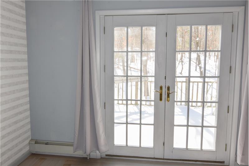 French Door to deck from the bedroom