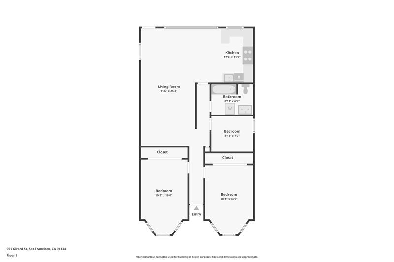951 Girard St - Upper Unit Floor Plan