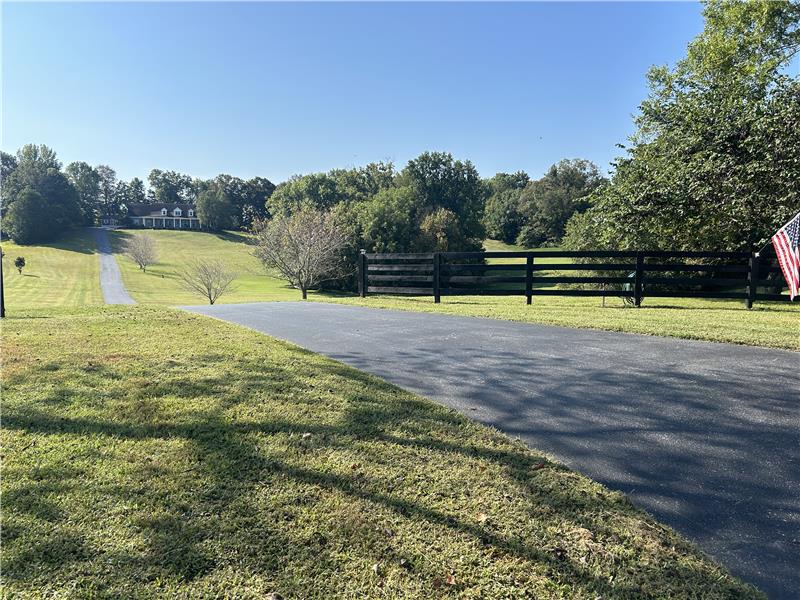 Long paved driveway