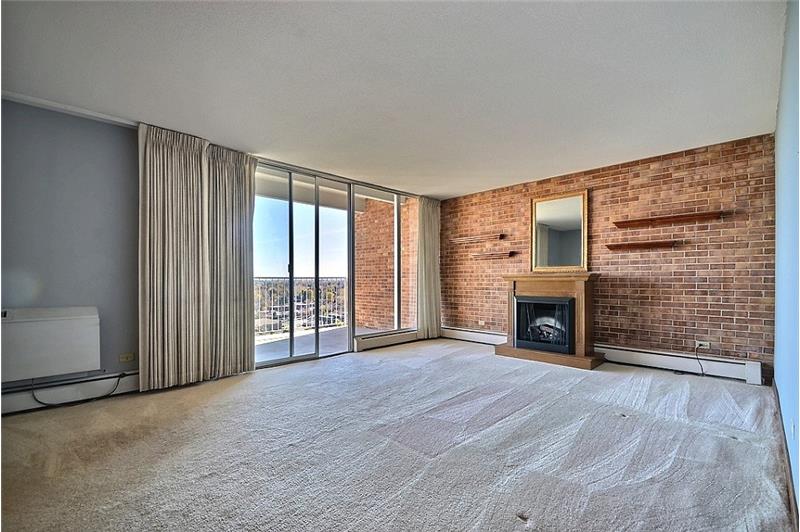 Living Room with electric fireplace
