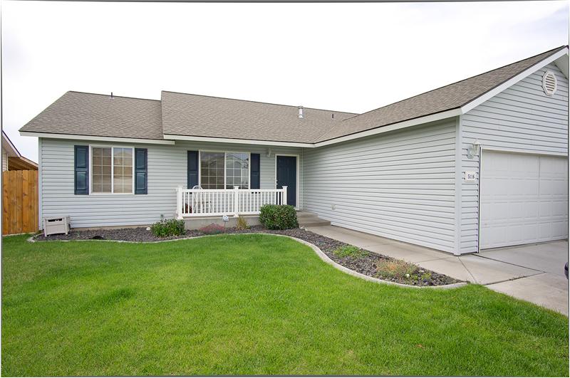 The exterior front of this home faces East.