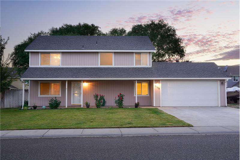 Front of home at sunset