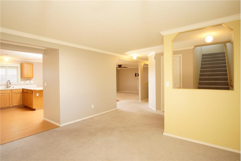 Looking toward family kitchen and family room