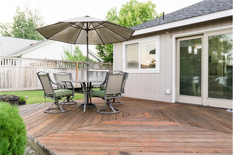 Generous back deck