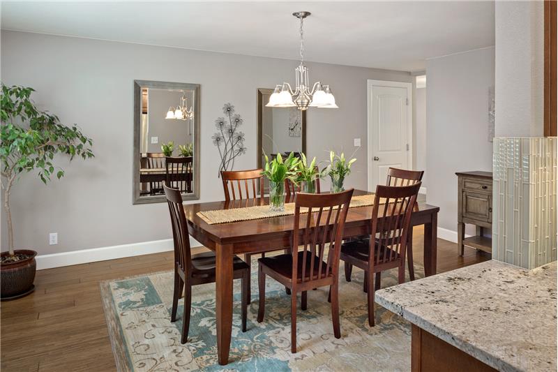 The formal dining room is spacious enough to host a large feast for you and your visitors