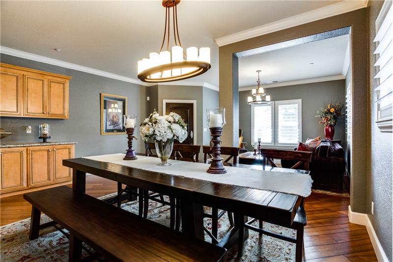 Built in hutch in dining area