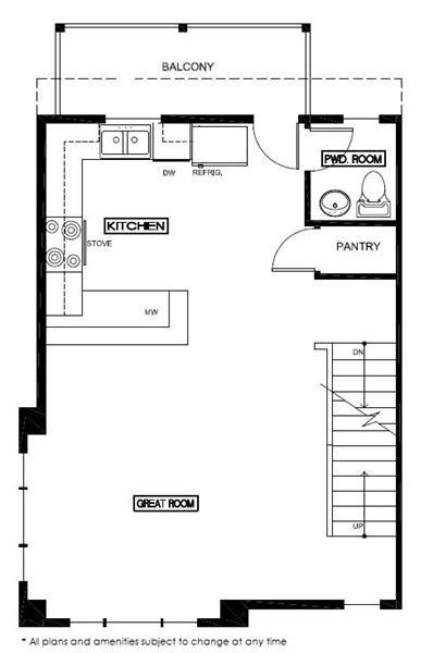 2 Bedroom 2nd Floor with Peninsula