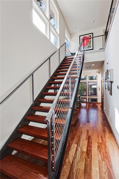 Metal and Solid Wood Staircase