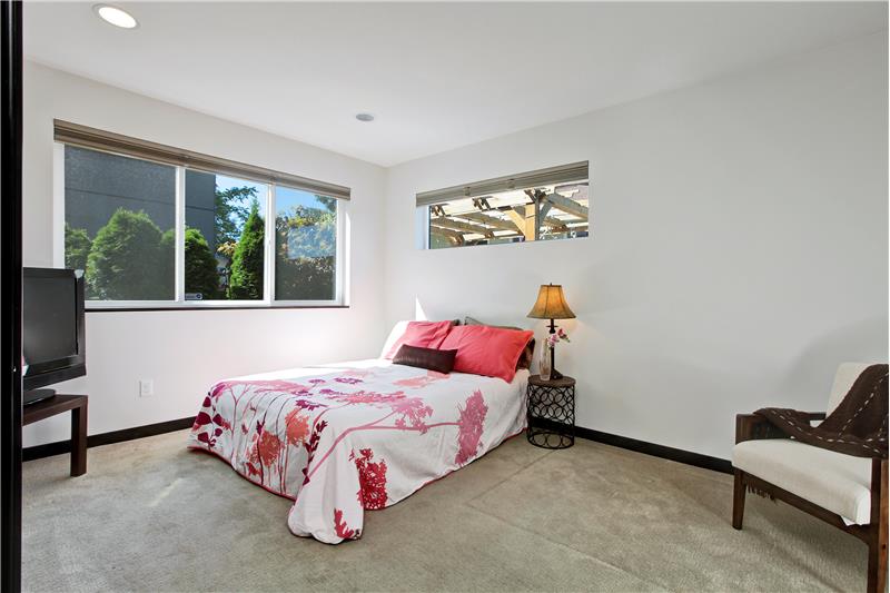 Bedroom on lower level.  Has been used as a bedroom and/or office.