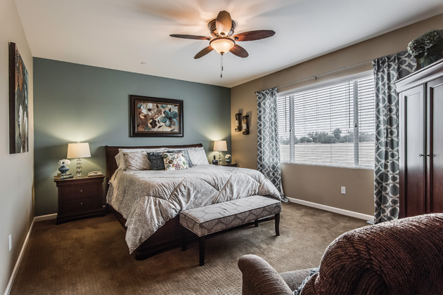 Master suite overlooks the serene country fields.