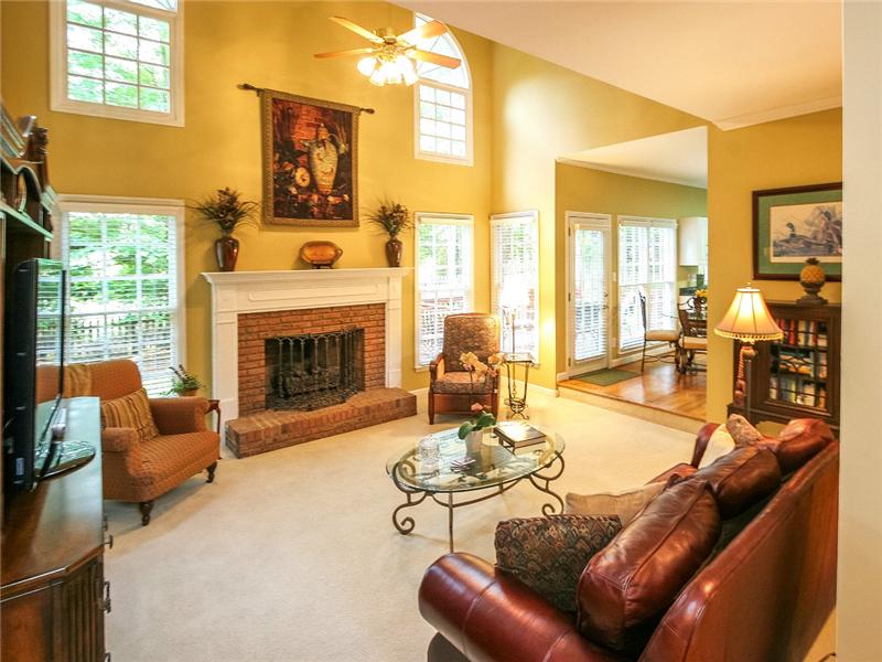 Two-story great room with gas log fireplace