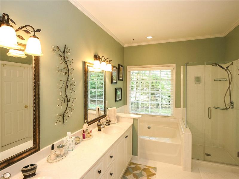 Master bathroom with garden tub and separate shower