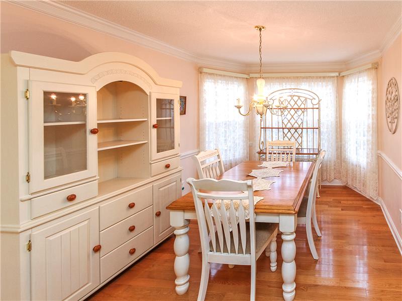 Bay window extends dining room area