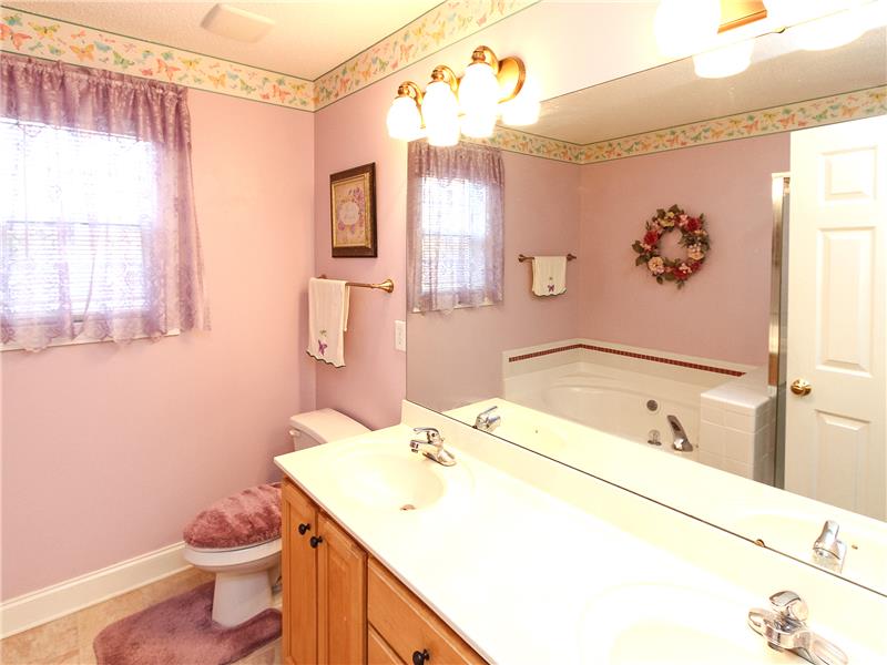 Double sinks and tile surrounds