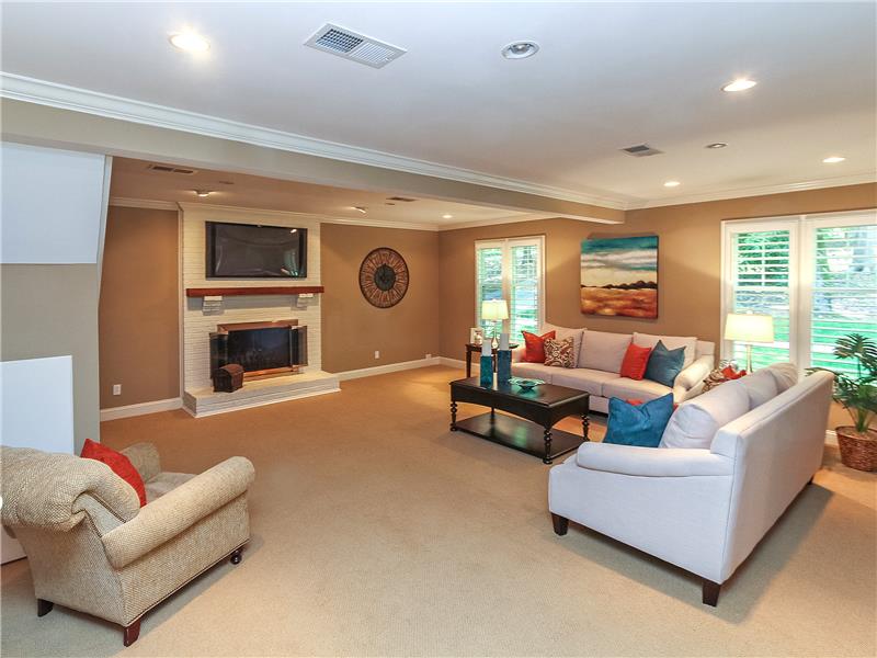 Spacious great room with fireplace