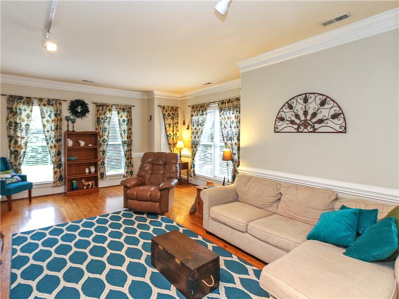 Wood flooring throughout most of main level