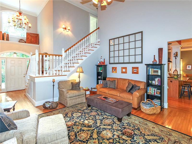 Soaring two-story great room and foyer