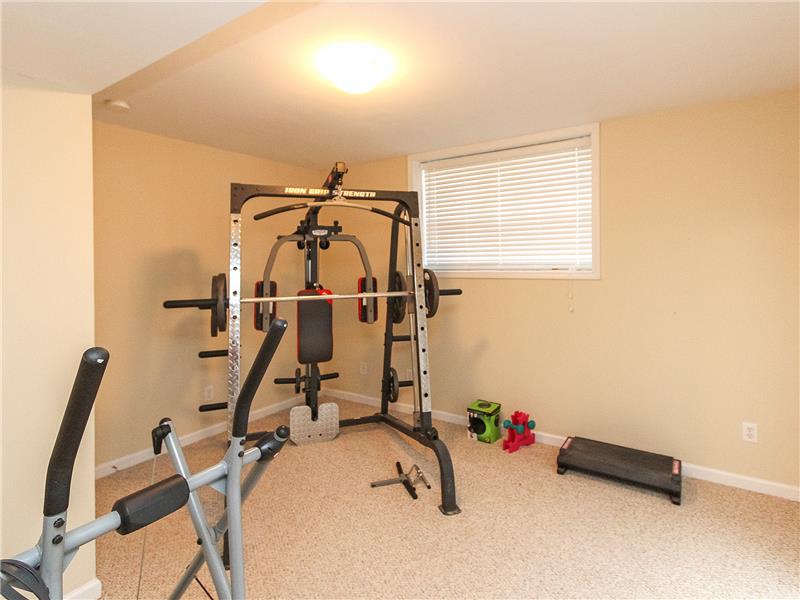 Basement room for living or exercise